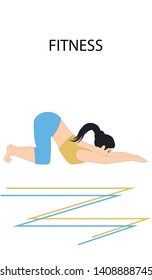 Fitness Girl Doing Pose Puppy Exercise Stock Illustration 1408888745 ...