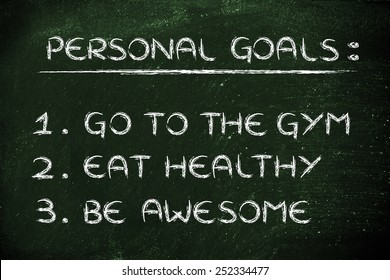 fitness lifestyle: list of new year's resolutions about eating healthy and keeping fit  - Powered by Shutterstock