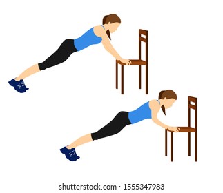 Fitness motivation exercises for your better workout - chair push ups - Powered by Shutterstock