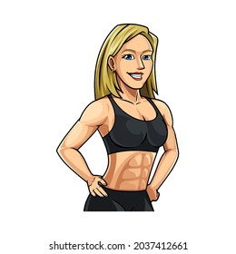 muscle woman cartoon characters