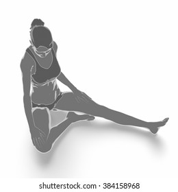 Fitness Stretching On White Isolated Warm Stock Illustration 384158968 ...