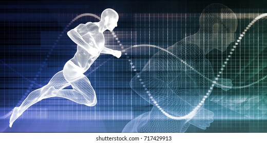 Fitness Technology And Sports Monitoring Data Concept Background 3D Illustration Render