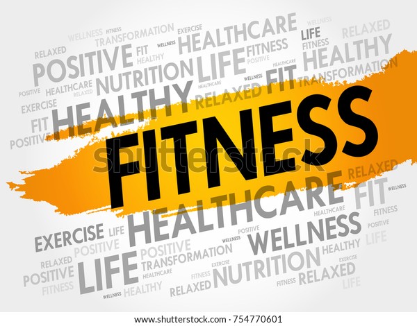 Fitness Word Cloud Collage Health Concept Stock Illustration 754770601