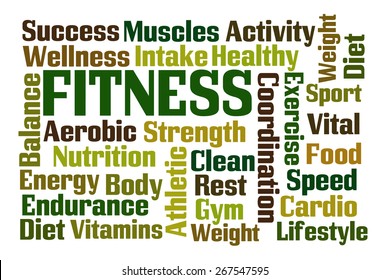 Fitness Word Cloud On White Background Stock Illustration 267547595 ...