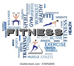 Fitness Tips Words Symbols Indicates Exercising Stock Illustration ...