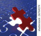 fitting the last piece of a puzzle as concept for achievement or success