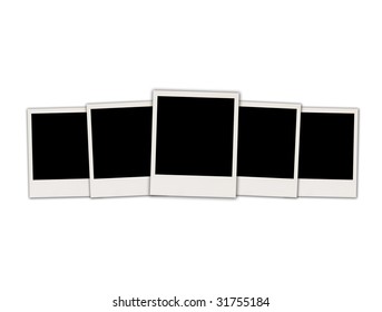 Five Blank Instant Photos Isolated On Stock Illustration 31755184 ...