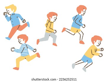 Five children running in different directions - Powered by Shutterstock