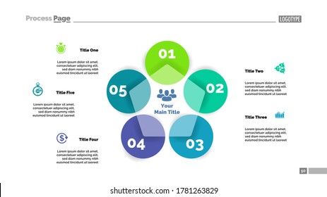 Five Circle Flowchart Slide Template Business Stock Vector (Royalty ...