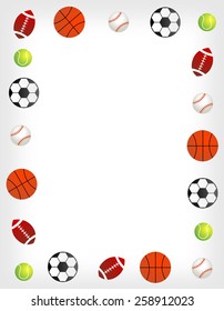 Five Different Sport Balls Border Frame Stock Illustration 258912023 