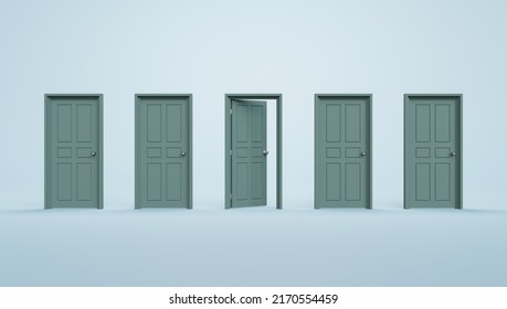 Five Doors Central Door Open On Stock Illustration 2170554459 ...