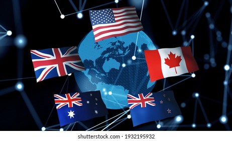 Five Eyes Concept. United Kingdom – United States Of America Agreement.