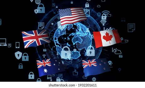 Five Eyes Concept. United Kingdom – United States Of America Agreement.