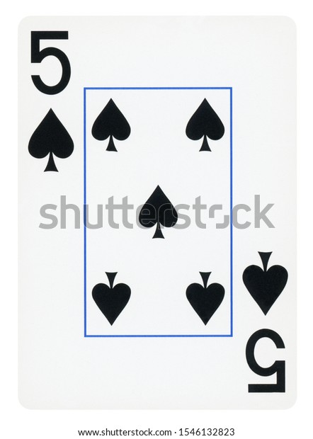 Five Spades Playing Card Isolated On Stock Illustration 1546132823 