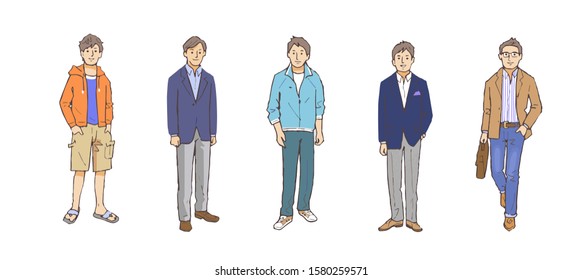 Fashion Man Collection Fashionable Men S Stock Vector (Royalty Free ...