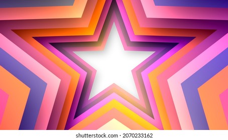 Five-point Star Colorful Paper Cutout Animation