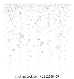 Fizzy Drink. Air Bubbles Isolated On White Background. Carbonated Drink. Soda. Graphics.