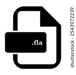 Fla file black icon, flat style