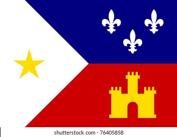 Flag Of Acadiana City In The U.S.A