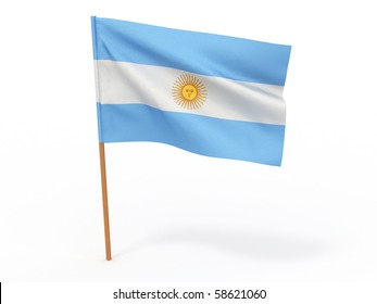 Flag Of Argentina . 3d