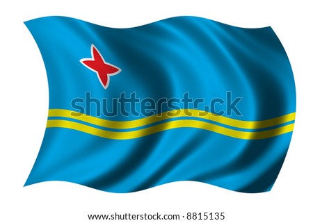 Flag of Aruba waving in the wind
