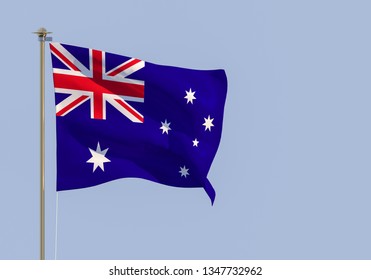 Flag Australia on blue sky. 3d rendering