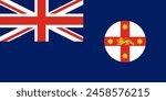 Flag of Australian state New South Wales. New South Wales Flag. Symbol of New South Wales in Australia. Australian state symbol. Flag Illustration