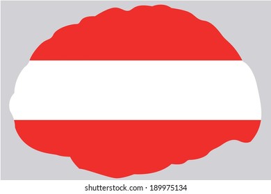 The Flag of Austria contained in a Brain