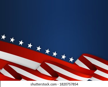 Flag banner ribbon blue background