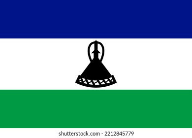 Flag Of Bantu Peoples Sotho People. Flag Representing Ethnic Group Or Culture, Regional Authorities. No Flagpole. Plane Design, Layout