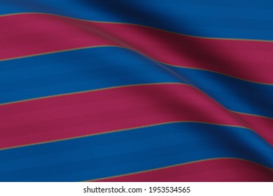 Bandera de Barcelona ondeando en el viento. Los colores del Barcelona Sports Club 