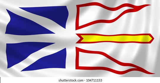 Flag Canadian Newfoundland Labrador Province Waving Stock Illustration ...