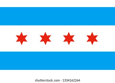 Flag Of Chicago. America