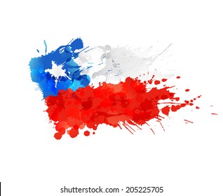 Flag of Chile made of colorful splashes