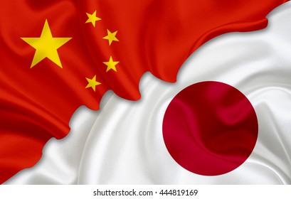 Flag Of China And Flag Of Japan