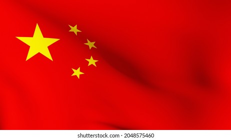 Flag of China, National Flag of the People's Republic of China, Five-starred Red Flag State flag of China waving simple high resolution wavy background texture, closeup, nobody. Chinese nation symbols