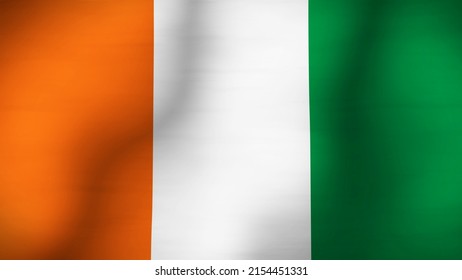 Flag of Cote D Ivoire Close Up Illustration
