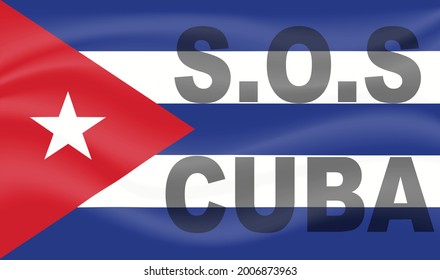 Flag Of Cuba With Text Above 