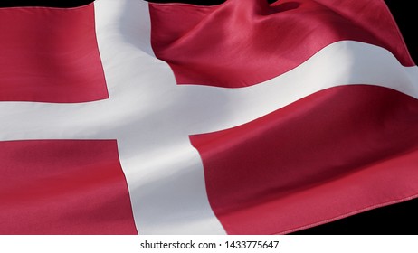 Flag Denmark DK 4k 3d Rendering