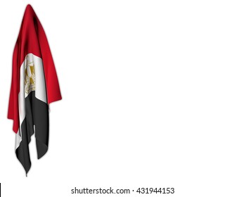 Flag Of Egypt Hanging On A White Background