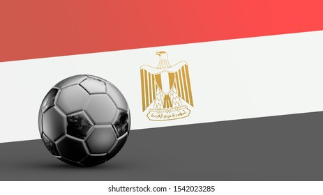 Flag of Egypt with metal soccer ball, national soccer flag, soccer world cup, football european soccer, american and african championship, 3d render background hd illustration - Powered by Shutterstock