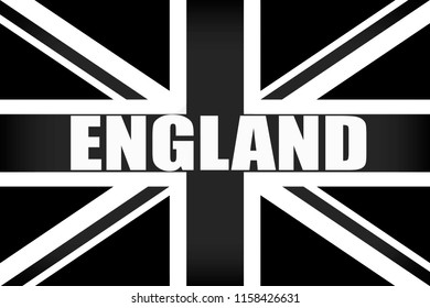 Flag England Word England Black White Stock Illustration 1158426634 ...