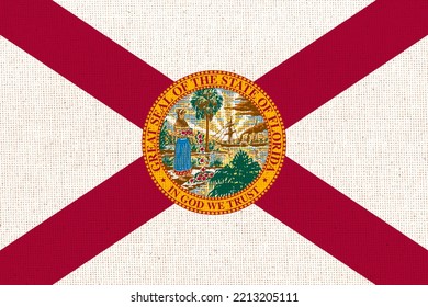 Flag Of Florida  Flag American state Florida  American state  Fabric texture