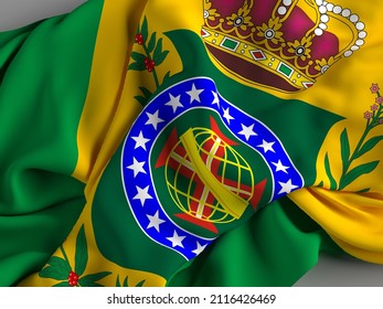 The Flag Of The Former Empire Of Brazil - 3D Illustration