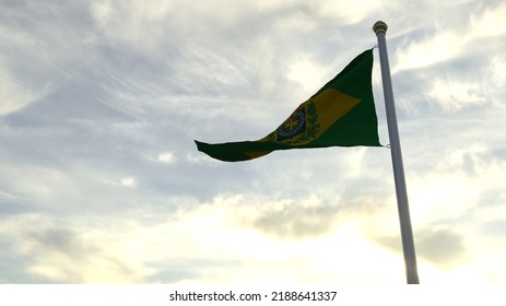 The Flag Of The Former Empire Of Brazil - 3D Illustration