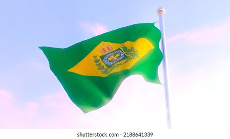 The Flag Of The Former Empire Of Brazil - 3D Illustration