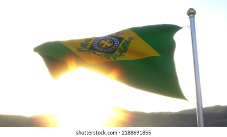 The Flag Of The Former Empire Of Brazil - 3D Illustration