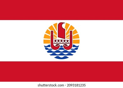 Flag Of French Polynesia Is An Overseas Collectivity Of France And Its Sole Overseas Country. 3d Illustration