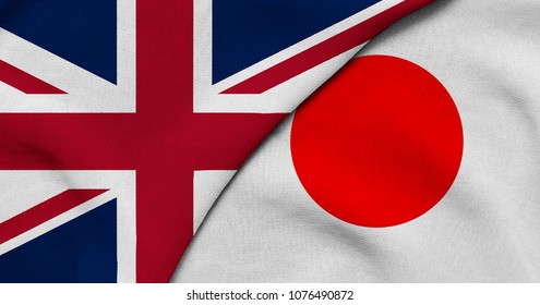 Flag of Great Britain and Japan