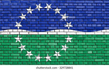 Flag Of Hampton Roads Painted On Brick Wall